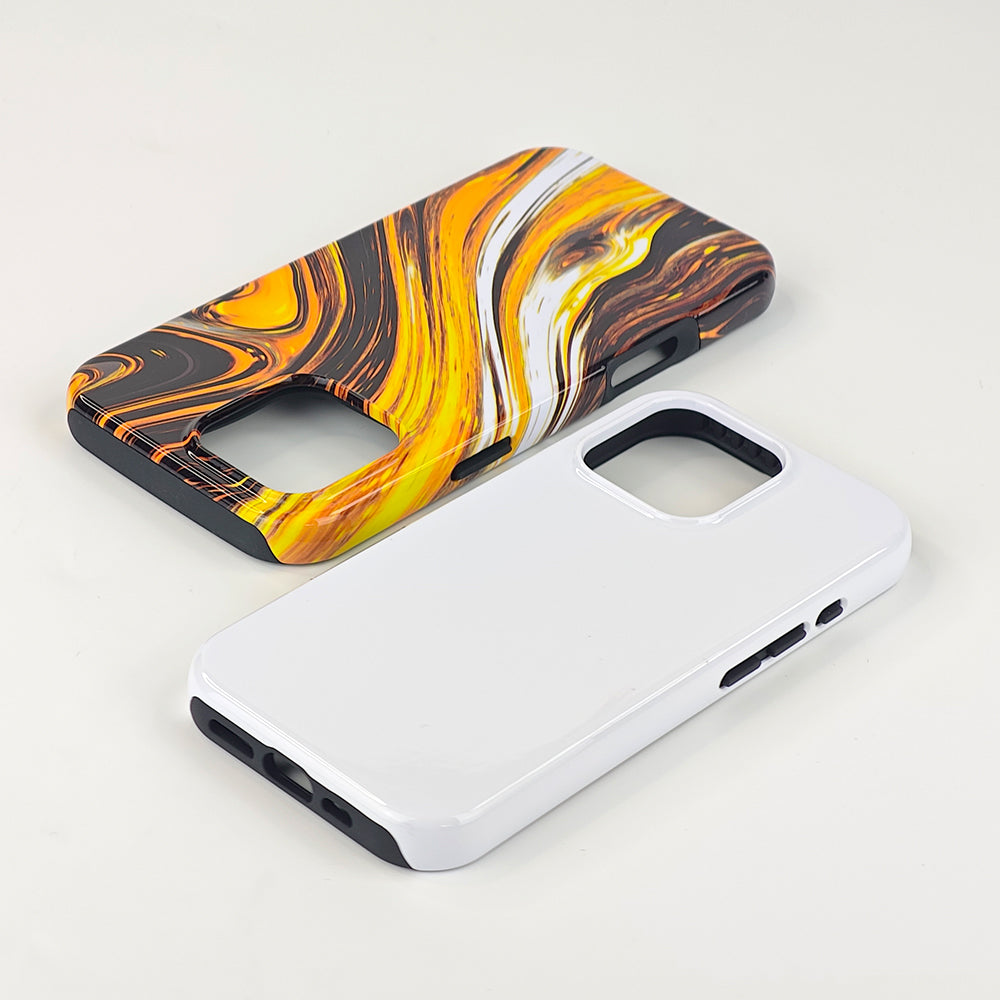 3D Apple/Samsung Sublimation Tough Case - Gloss/Matte White