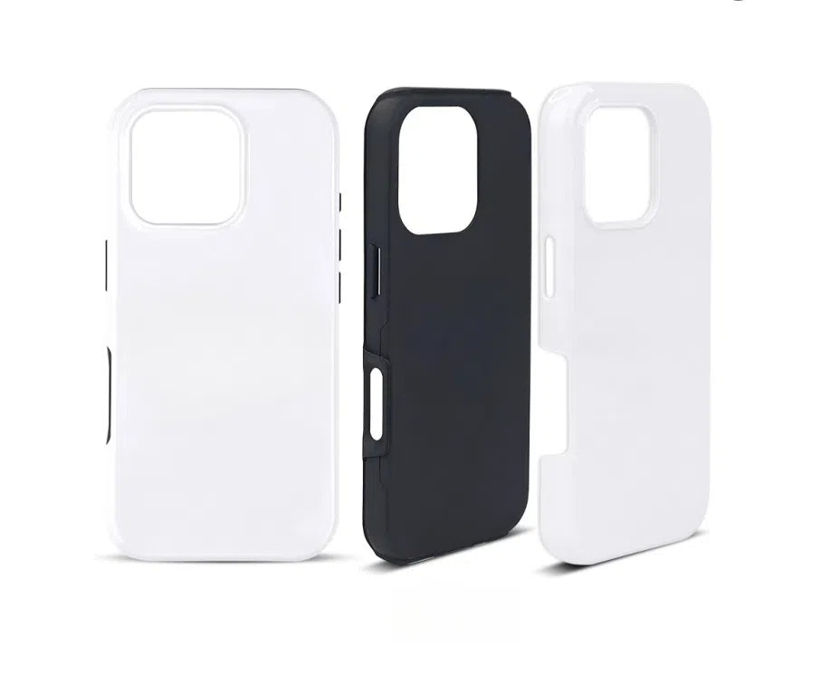 3D Apple/Samsung Sublimation Tough Case - Gloss/Matte White