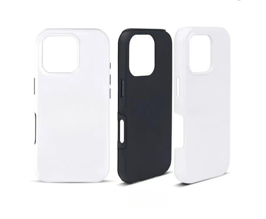 3D Apple/Samsung Sublimation Tough Case - Gloss/Matte White